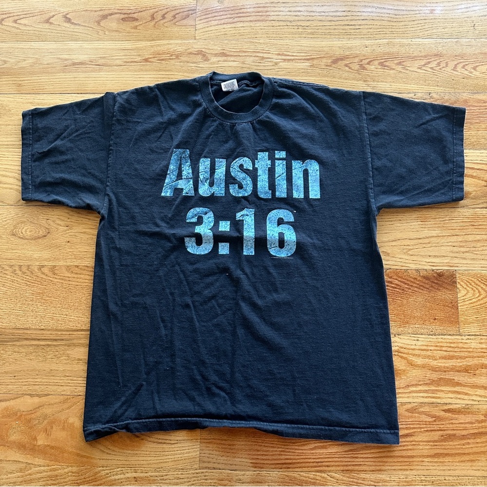 Vintage WWF Stone Cold Steve Austin 3:16 11th Commandment TShirt Size XL